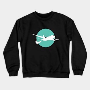 Great Airplane Boeing Design with Blue background Crewneck Sweatshirt